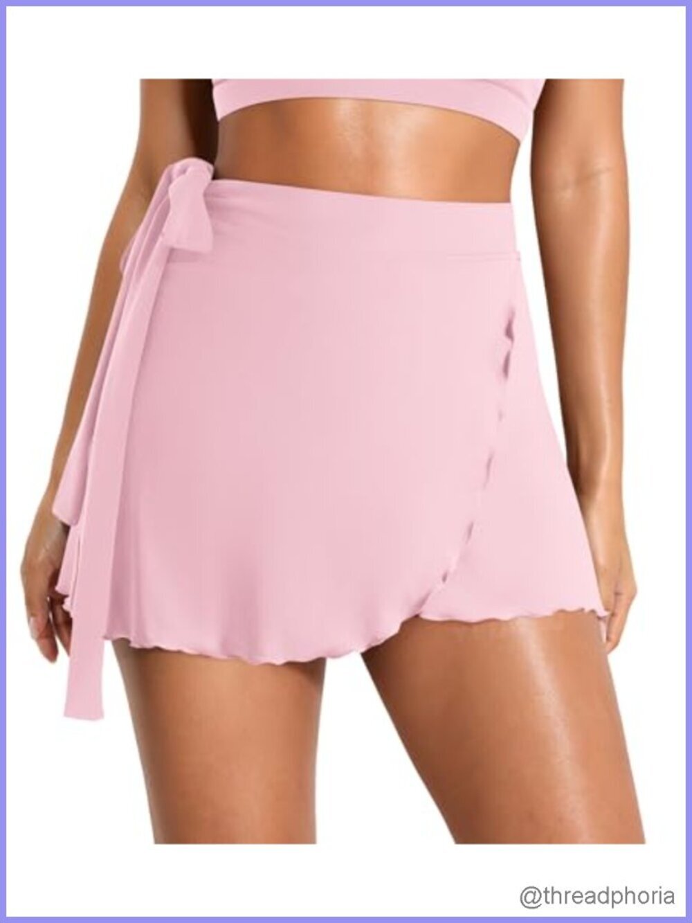 Ballet Wrap Skort with Detachable Shorts, 2-in-1 Active Mini Skirt for Yoga